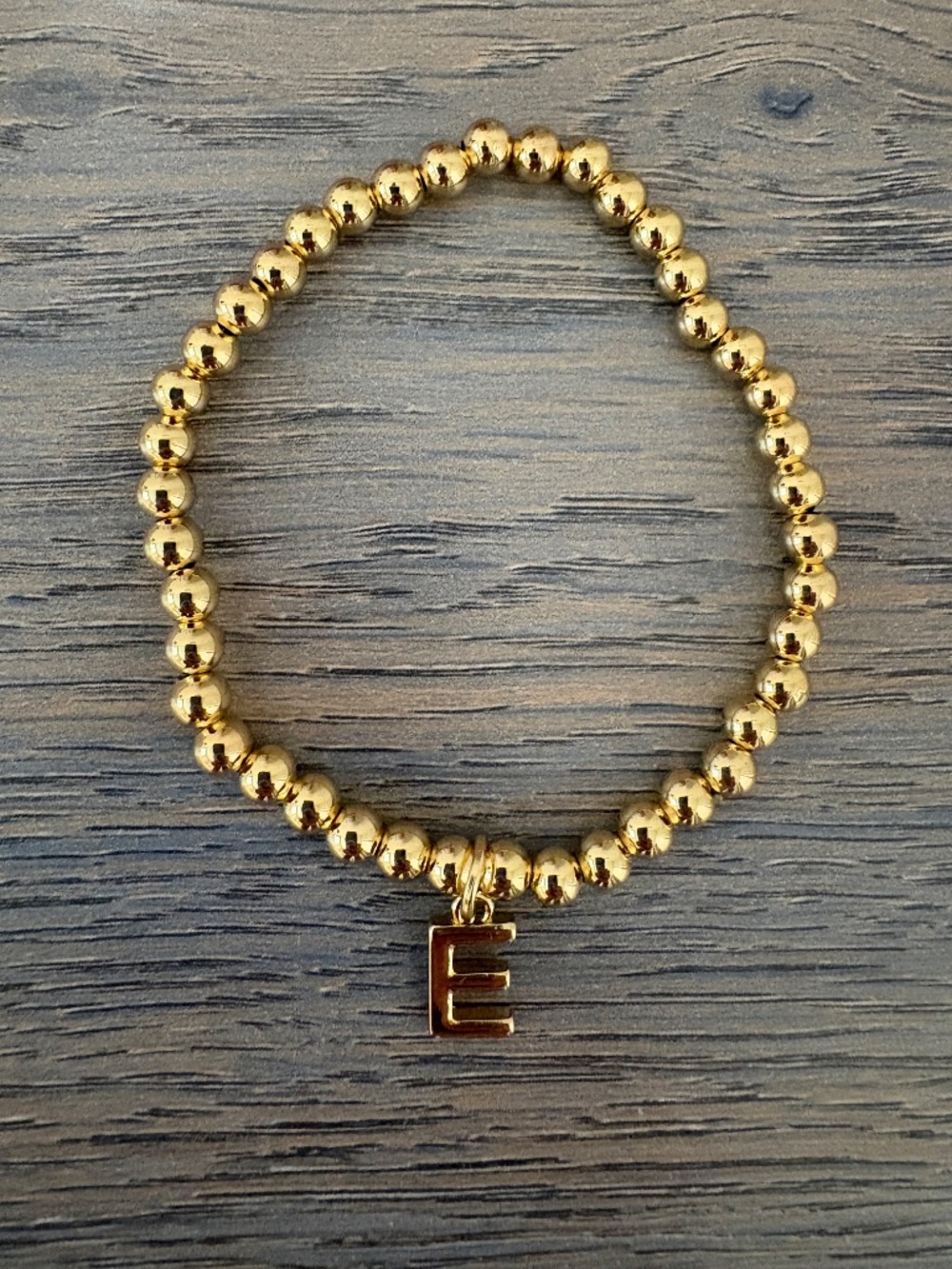 BaubleBar Dangle Charm Initial E Pisa Stretch Bracelet - Picture 2 of 5